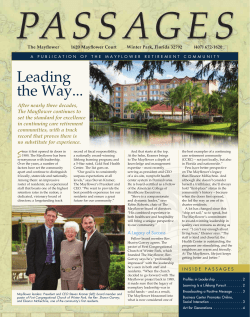 Leading the Way... - The Mayflower Retirement Community