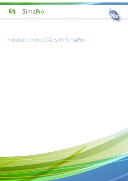 Introduction to LCA with SimaPro