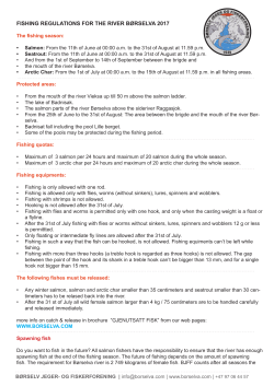 FISHING REGULATIONS FOR THE RIVER B&Oslash;RSELVA 2017
