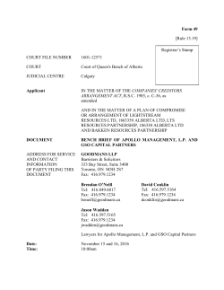 Form 49 [Rule 13.19] COURT FILE NUMBER 1601