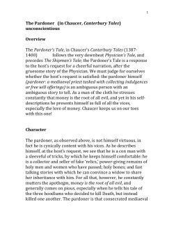The Pardoner (in Chaucer, Canterbury Tales)