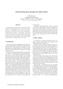 Characterizing music dynamics for improvisation