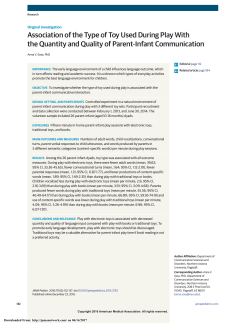 Association of the Type of Toy Used During Play With the Quantity