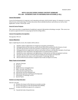 NVCC COLLEGE-WIDE COURSE CONTENT SUMMARY
