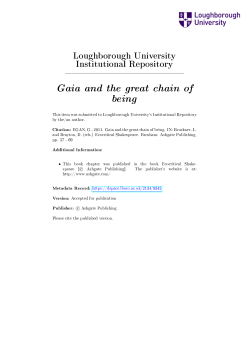 Gaia and the great chain of being