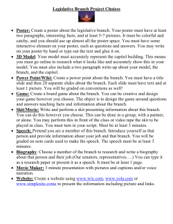 Legislative Branch Project Guidelines