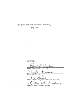 THE QUEST MOTIF IN AMERICAN LITERATURE