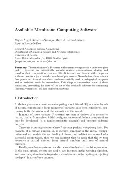 Available Membrane Computing Software