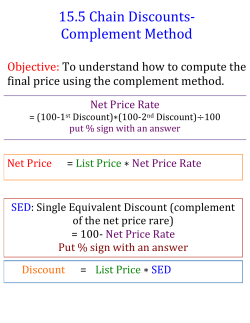 15.5 Chain Discounts-Complement Method