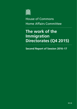 The work of the Immigration Directorates (Q4 2015)