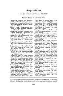 Acquisitions - American Jewish Archives