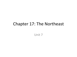 Chapter 17: The Northeast