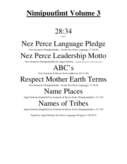 Nimipuutimt Volume 3 28:34 Nez Perce Language Pledge Nez