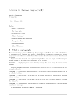 A lesson in classical cryptography