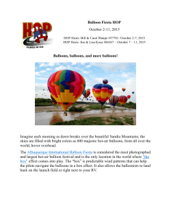 Balloon Fiesta HOP October 2-11, 2015 Balloons, balloons, and