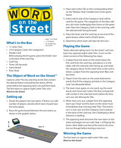 What`s in the Box The Object of Word on the Street™ Setting up