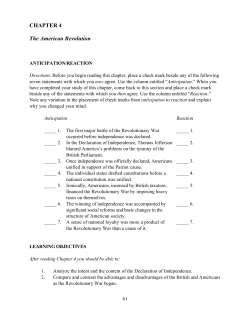 CHAPTER 4 The American Revolution