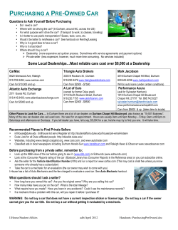 purchasing a pre-owned car