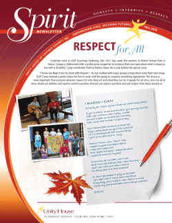 Fall 2016 Newsletter - Unity House of Cayuga County