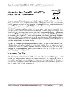 Converting data: The AASPI_util SEGY to AASPI format conversion tab