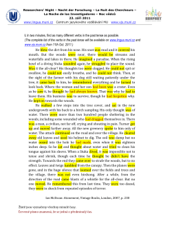 I. In two minutes, find as many different verbs in the past tense as