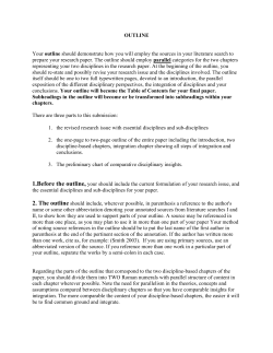 7. Description of OUTLINE and CHART OF DISC with grading rubric