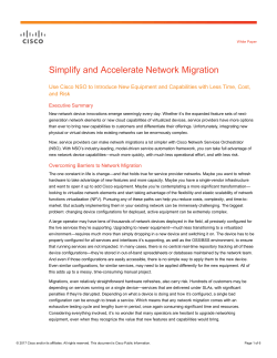 Simplify and Accelerate Network Migration With Cisco NSO