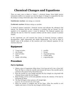 Chemical Changes and Equations Lab
