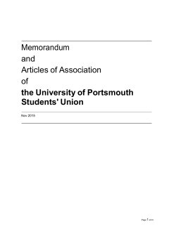Memorandum and Articles of Association