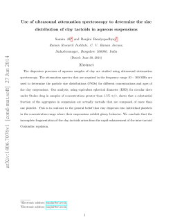 Use of ultrasound attenuation spectroscopy to determine the size