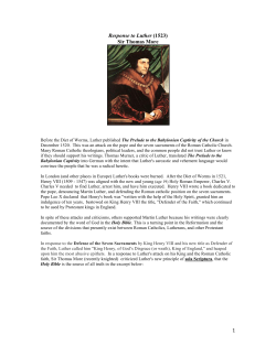 1 Response to Luther (1523) Sir Thomas More