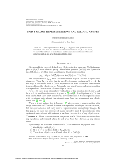 MOD 4 GALOIS REPRESENTATIONS AND ELLIPTIC CURVES 1