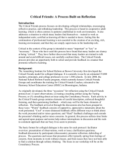 Critical Friends: A Process Built on Reflection