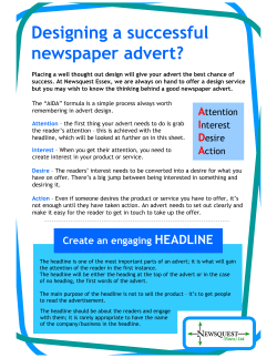Designing a successful newspaper advert?