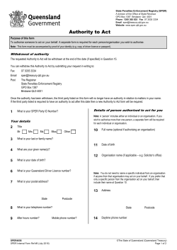 Authority to act - State Penalties Enforcement Registry