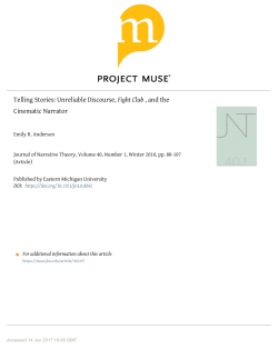 Telling Stories: Unreliable Discourse, Fight Club, and the Cinematic