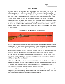 Sepoy Rebellion Worksheet