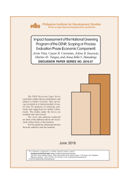 Impact Assessment of the National Greening Program of the DENR