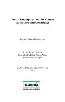 Youth Unemployment in Kenya: Its Nature and Covariates