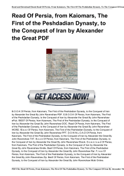 Read Of Persia, from Kaiomars, The First of the