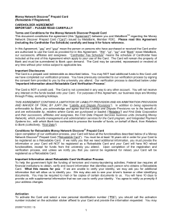 Money Network Discover &reg; Prepaid Card