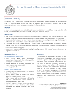 Serving Displaced and Food Insecure Students in the CSU