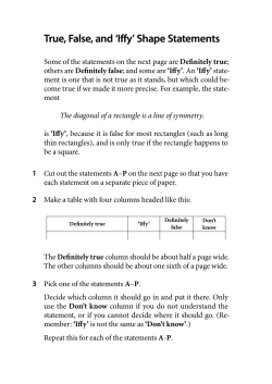 True, False, and `Iffy` Shape Statements
