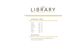 opening times bookings