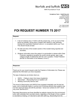 FOI REQUEST NUMBER 75 2017