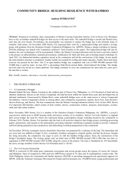 COMMUNITY BRIDGE: BUILDING RESILIENCE WITH BAMBOO