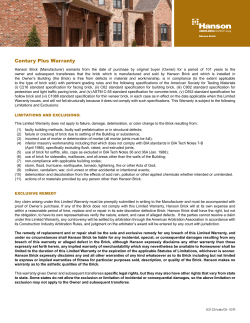 Hanson Brick Warranty