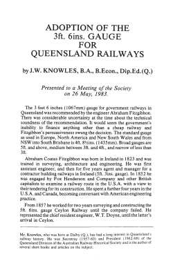 ADOPTION OF THE 3ft. 6ins. GAUGE FOR