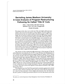 Revisiting James Madison University: A Case