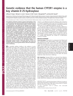 Genetic evidence that the human CYP2R1 enzyme
